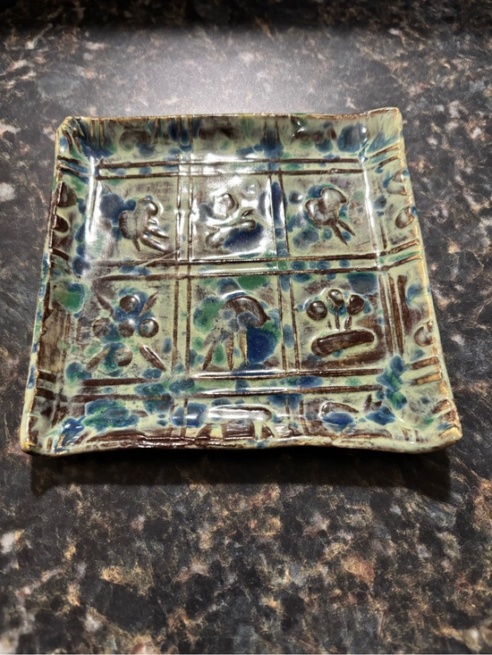 Hand Crafted Other - Handcrafted Ceramic Square trinket Dish or candle holder